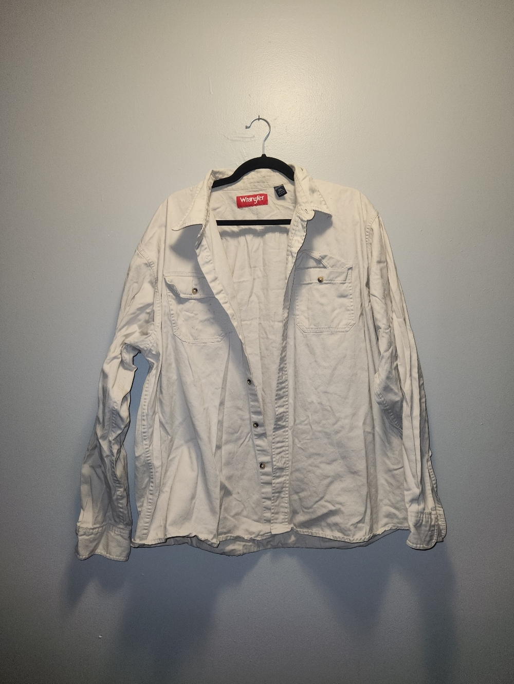 Vintage Wrangle White Button Up Jacket Shirt | XXLarge